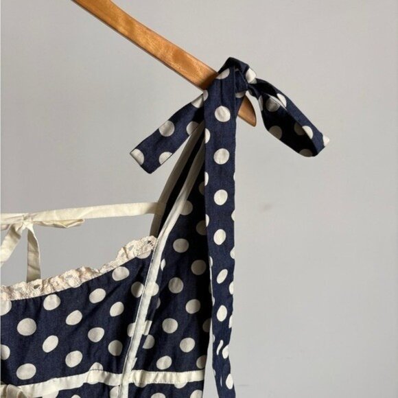 $229 Blue NWOT For Love And Lemons “Dolly” Dot Mini Dress Sz Small - Picture 8 of 16